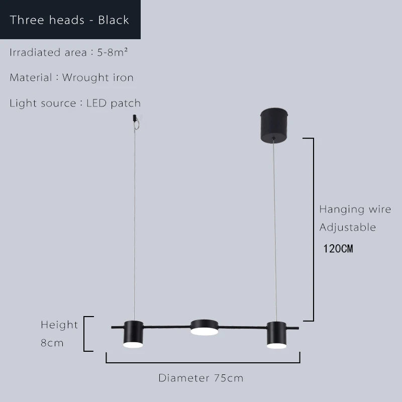Modern LED Chandelier – Dimmable Multi-Head Ceiling Light