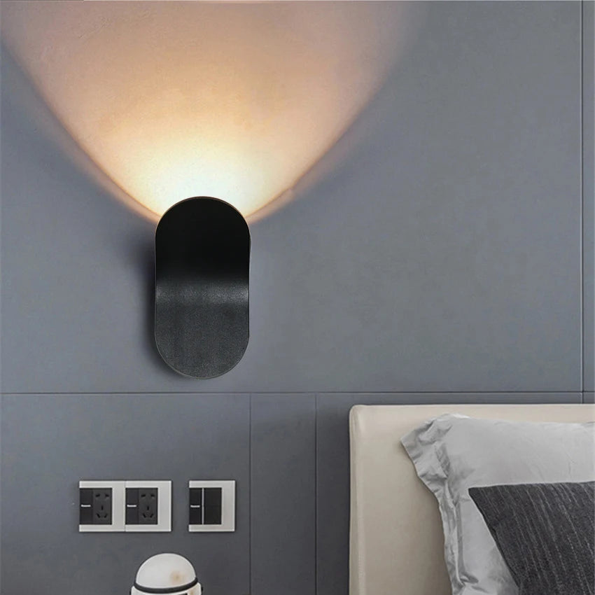 Minimalist Rotatable Aluminum Wall Sconce – Black, White or Gold