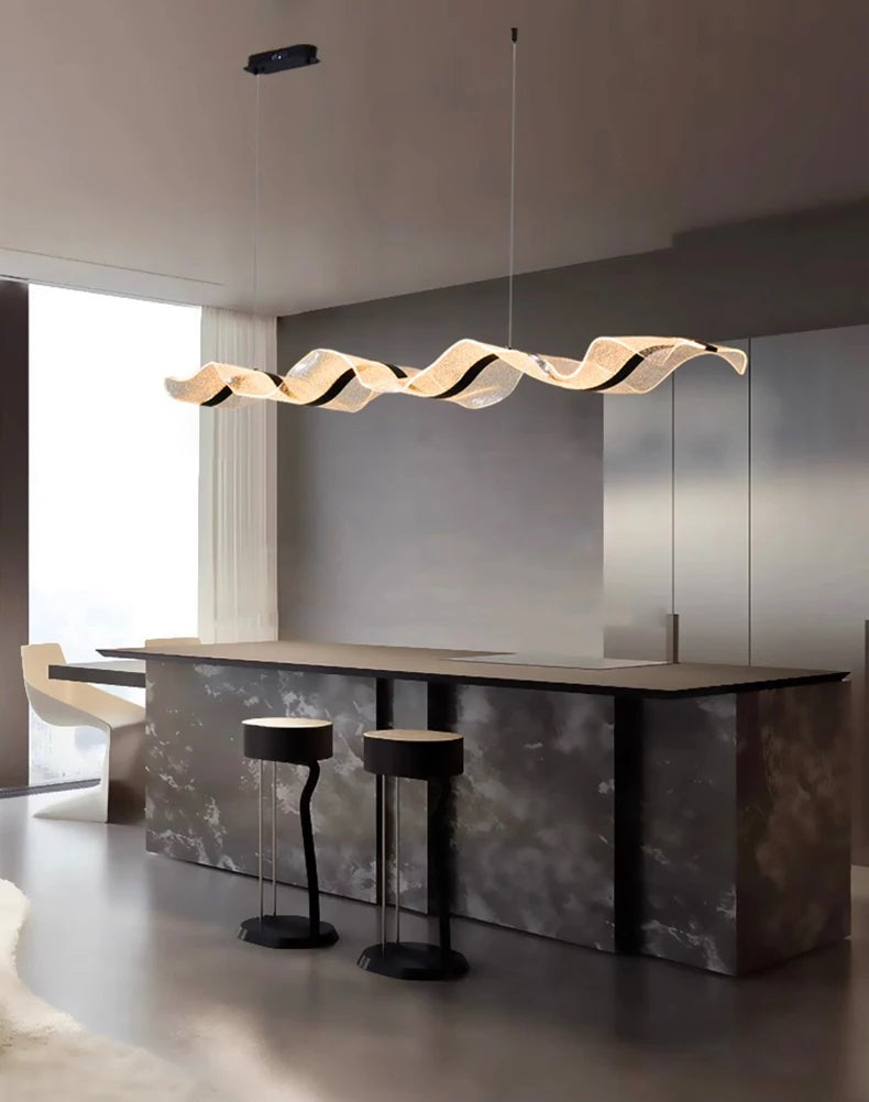 Modern LED Linear Pendant Light – Dimmable Dining Room Chandelier