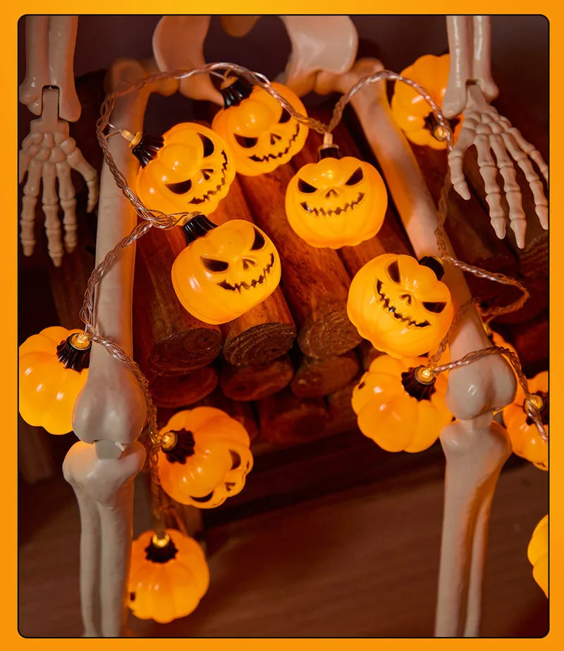Halloween Pumpkins String Lights, Holiday Jack-O-Lantern Pumpkin Lights for Indoor Outdoor DIY Party Hanging Decor