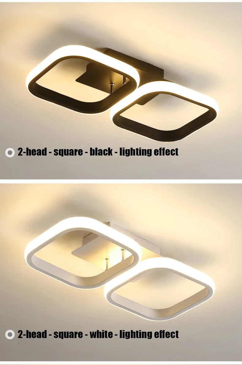 Nordic LED Ceiling Lamp – Square & Round, 20W/30W, 3-Colour Light
