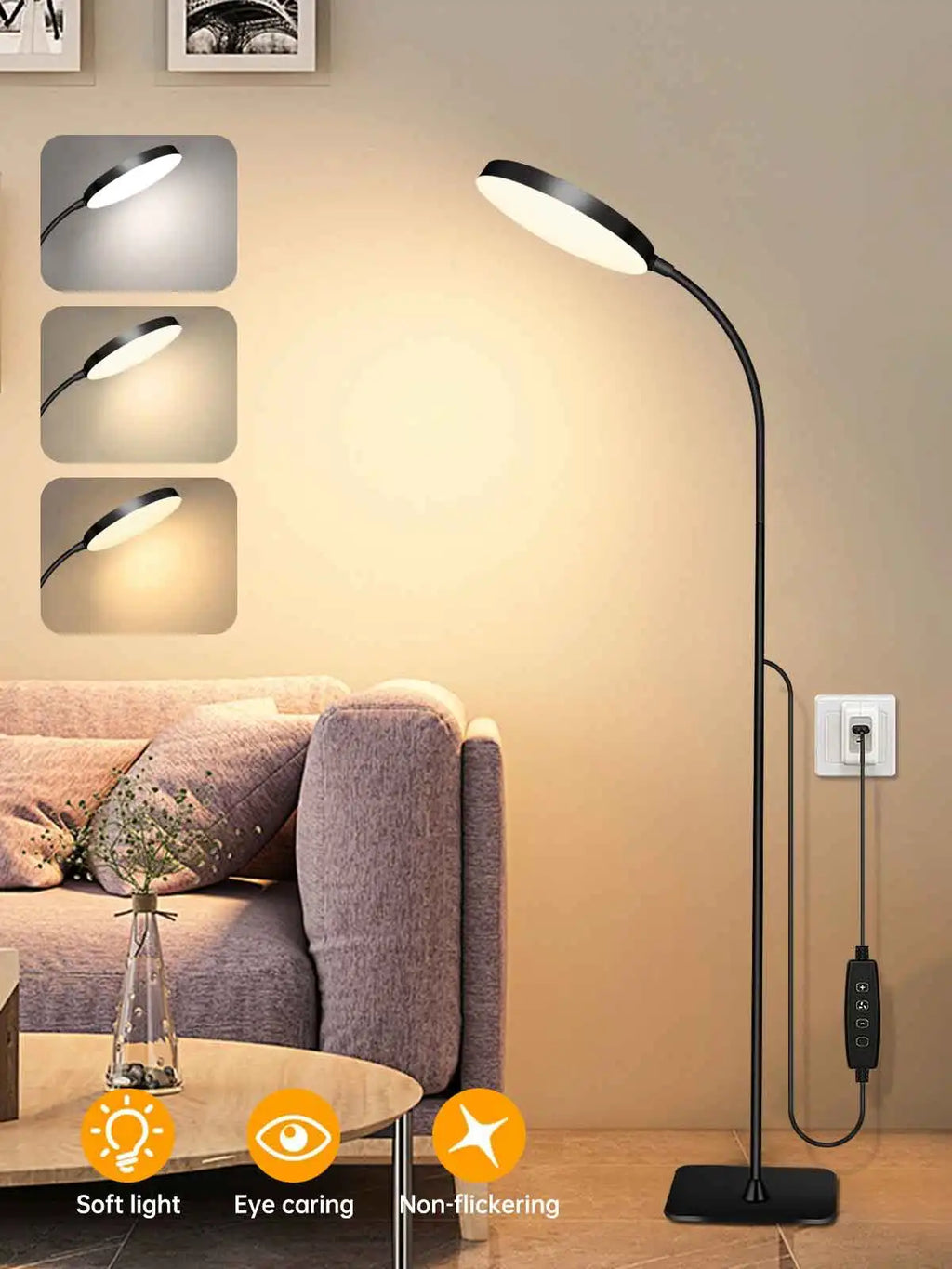 Flexible LED-Stehleuchte mit Schwanenhals — Dimmbare Lese- & Standleuchte