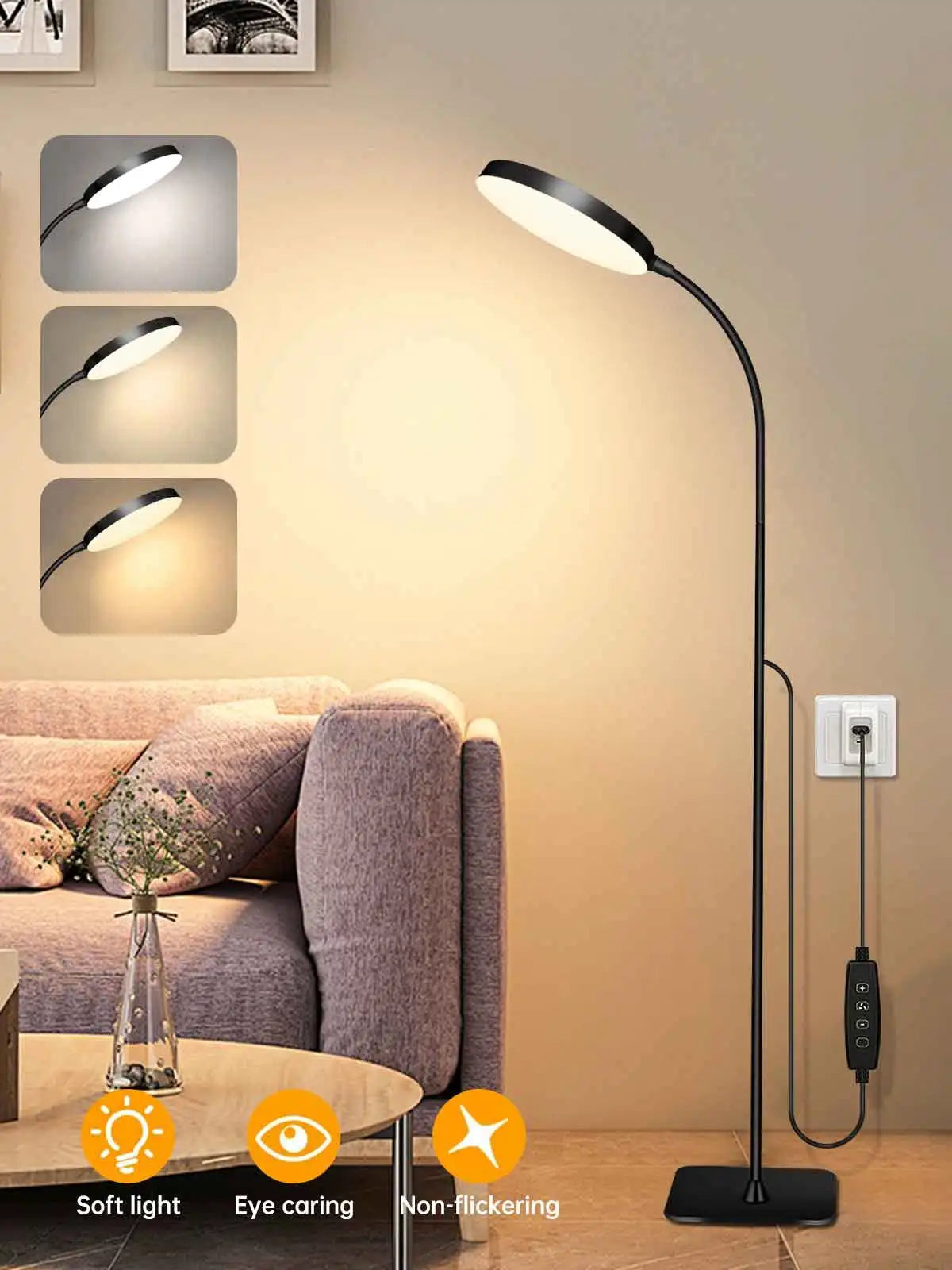 Flexible LED-Stehleuchte mit Schwanenhals — Dimmbare Lese- & Standleuchte