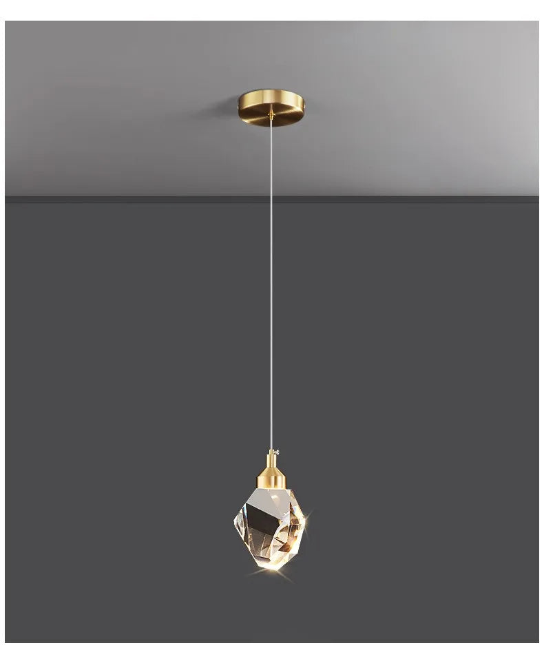 Modern LED Crystal Chandelier – 1, 2, 3 or 5 Heads | Pendant Light