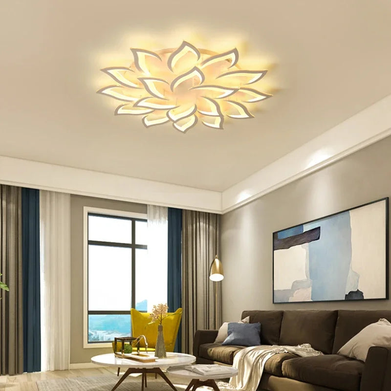 Nordic Smart LED Ceiling Lamp – APP & Remote Control, 5–18 Heads, Dimmable
