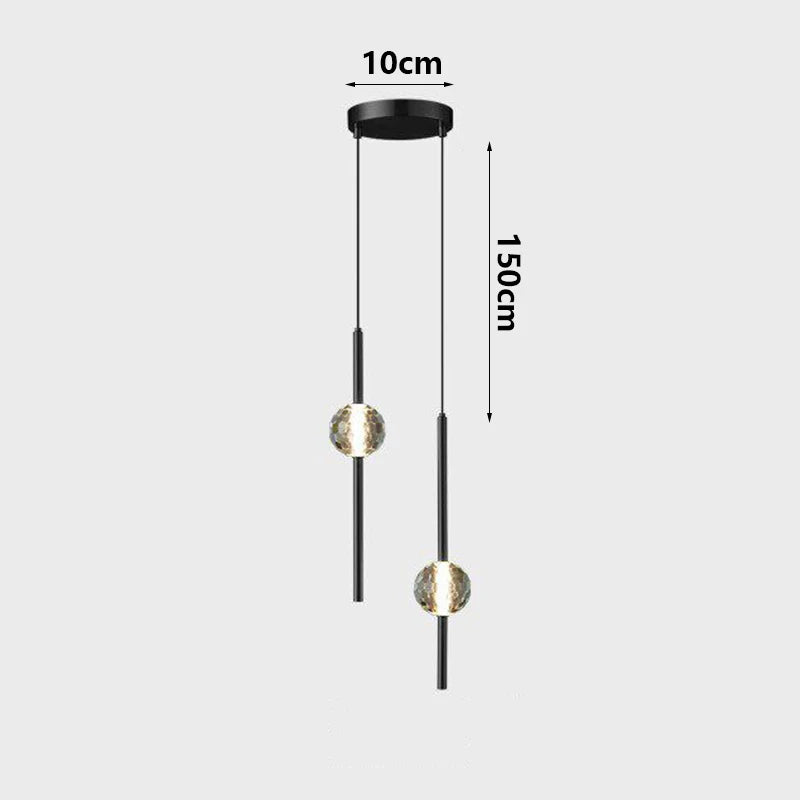 Modern LED Bedside Pendant Light – 1 or 2 Heads, 4 Light Modes