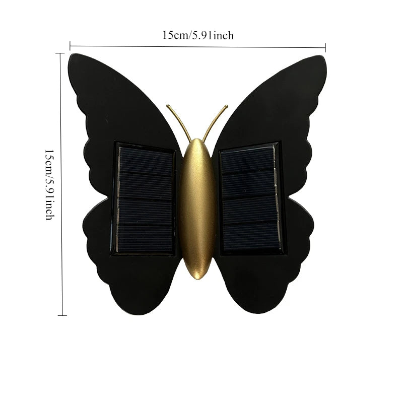 Schmetterling Solar-Wandleuchte | LED | Warm & Weiß | Gartendekoration
