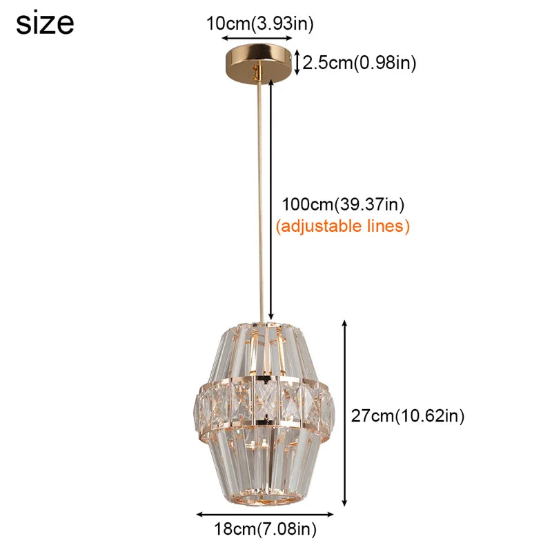 Creative Crystal LED Chandelier Pendant Lamp – E14 Hanging Light