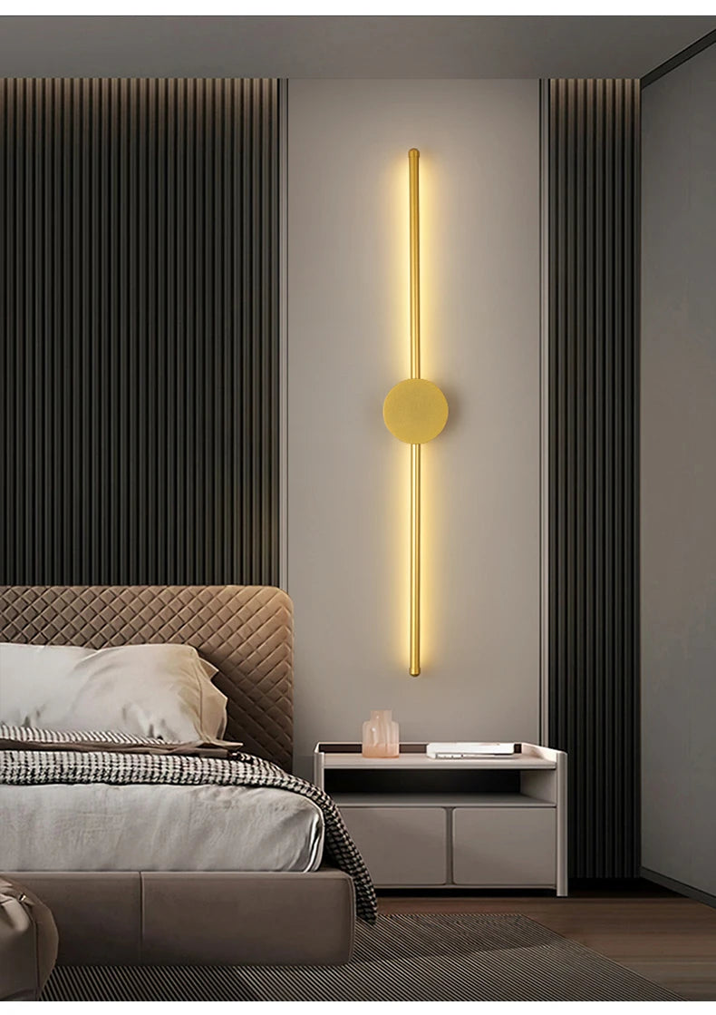 Modern Black LED Bar Wall Lamp – Dimmable, 60/80/100 cm