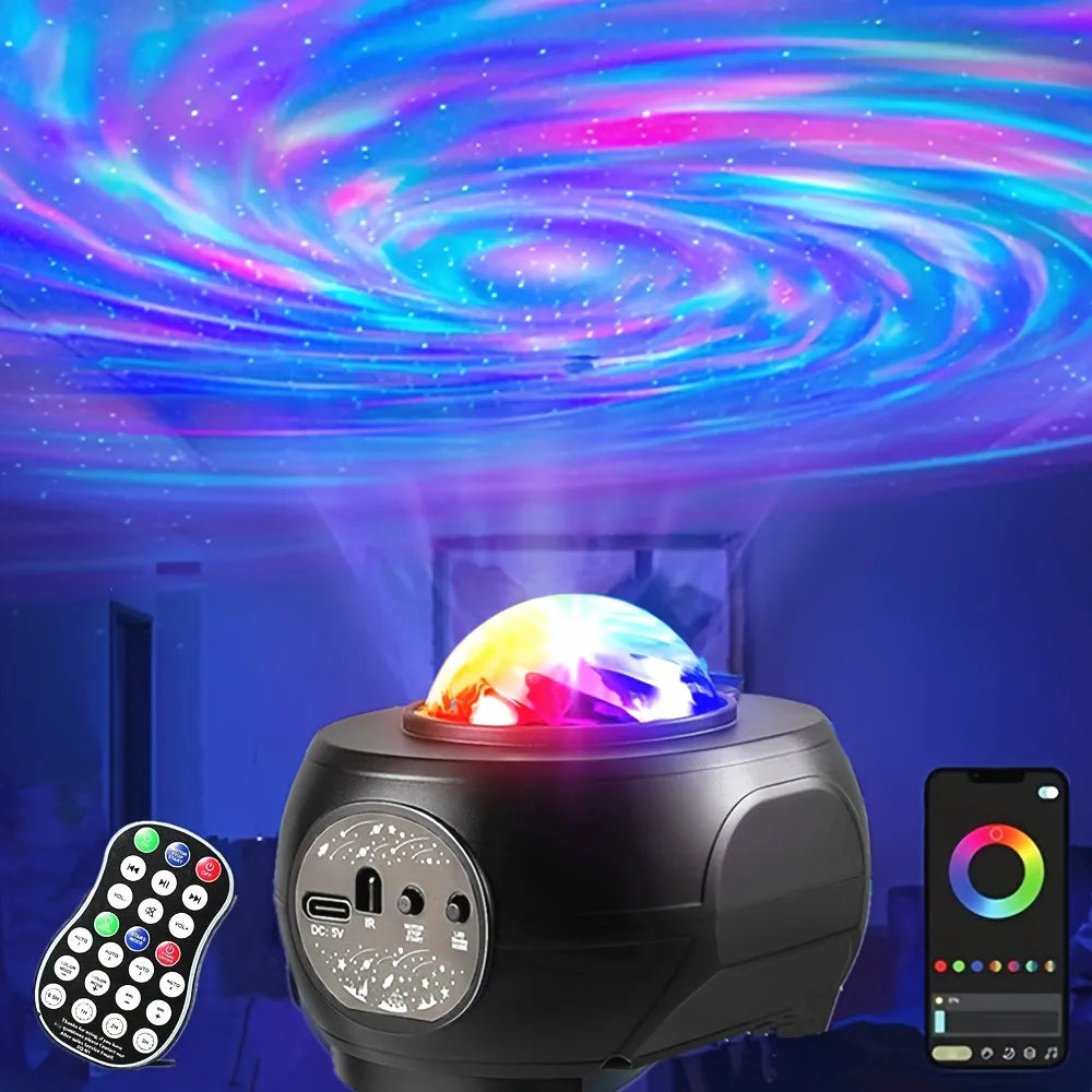 Stars Galaxy Projector Night Light – USB, Atmosphere Lamp for Bedroom & Living Room