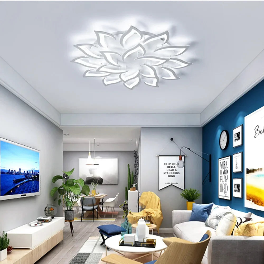 Nordic Smart LED Ceiling Lamp – APP & Remote Control, 5–18 Heads, Dimmable