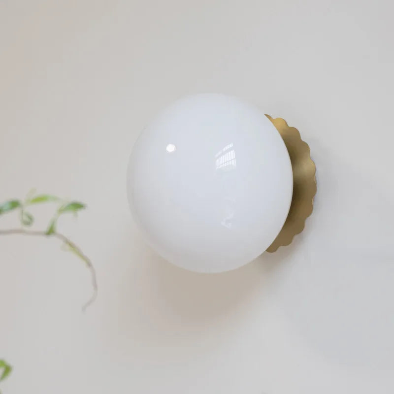 Modern Glass Ball Wall Lamp – E27 LED, Chrome & Copper Finishes