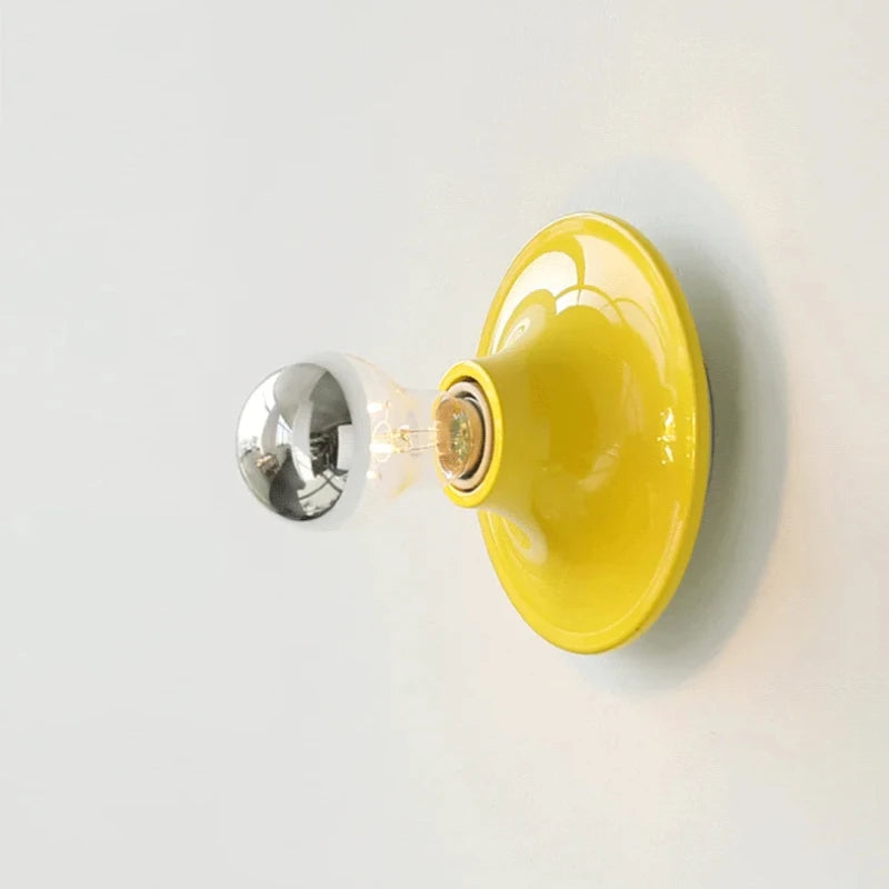 Nordic Retro Wall Lamp – 15cm Iron, 6 Colours | Bedroom & Hallway