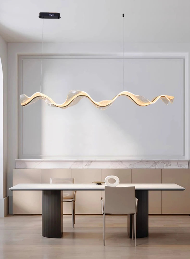 Modern LED Linear Pendant Light – Dimmable Dining Room Chandelier