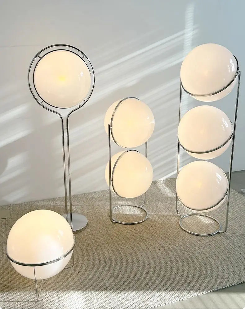 Nordic Acrylic Ball Floor Lamp — Electroplated Chrome LED Standing Light