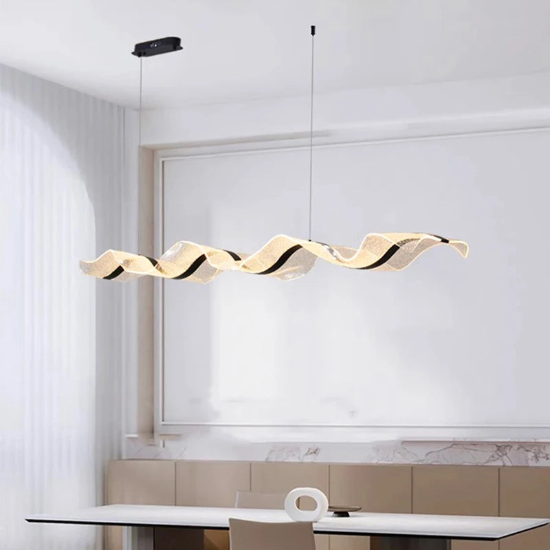 Modern LED Linear Pendant Light – Dimmable Dining Room Chandelier