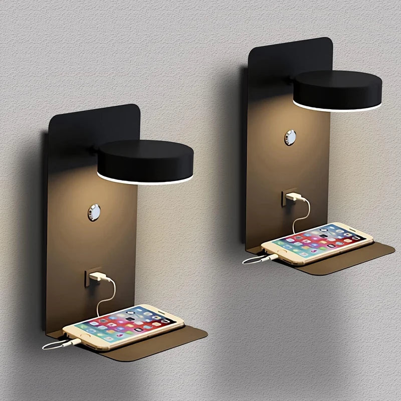 Modern LED Wall Lamp with Switch – Adjustable, 3 Color Modes
