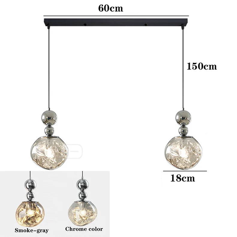 Modern LED Glass Pendant Chandelier – Smart Dimmable