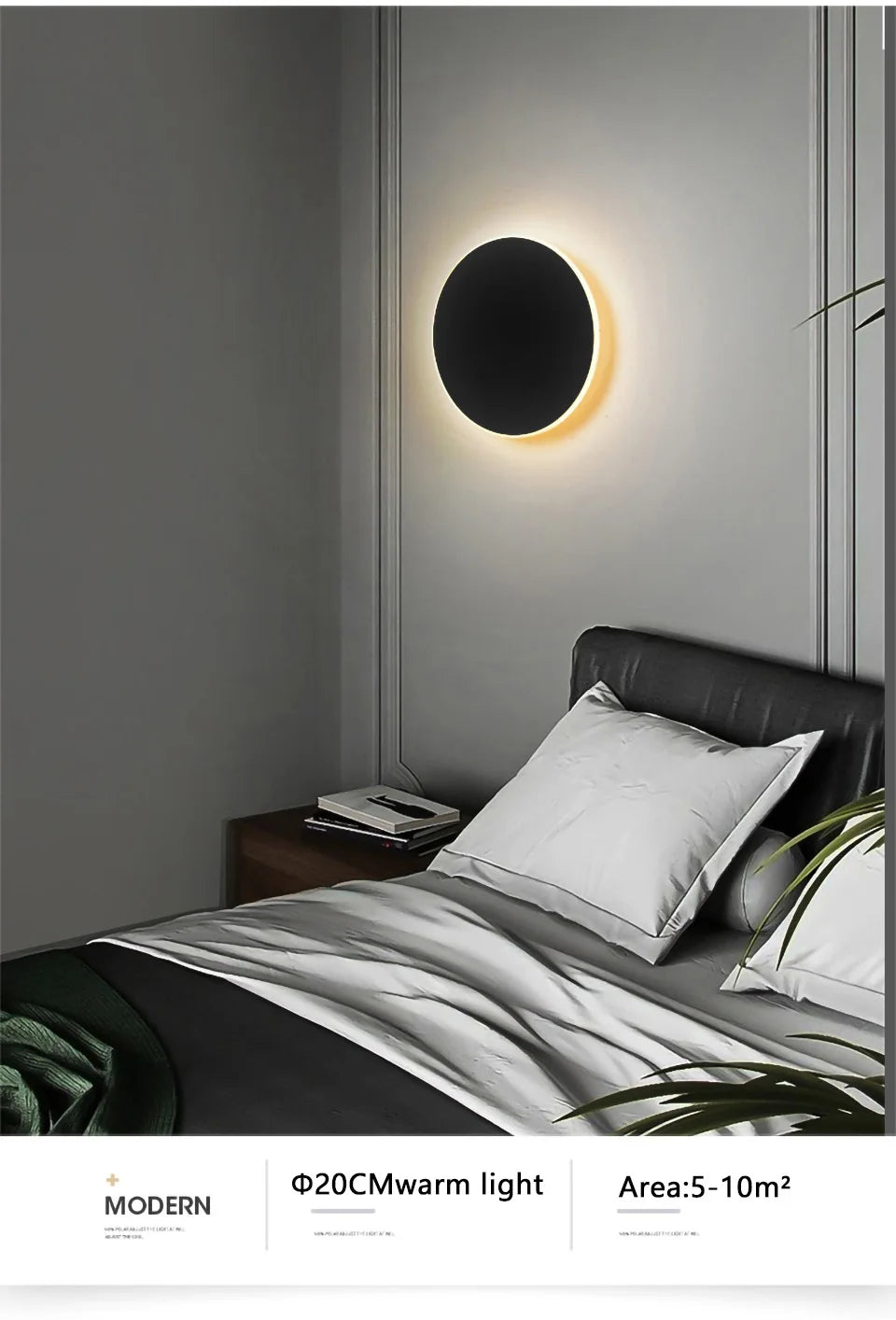 Nordijska okrugla LED zidna svjetiljka — Eclipse dizajn | AlohaHome