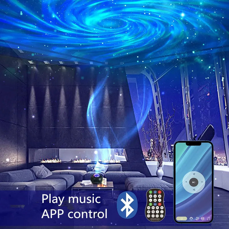Stars Galaxy Projector Night Light – USB, Atmosphere Lamp for Bedroom & Living Room