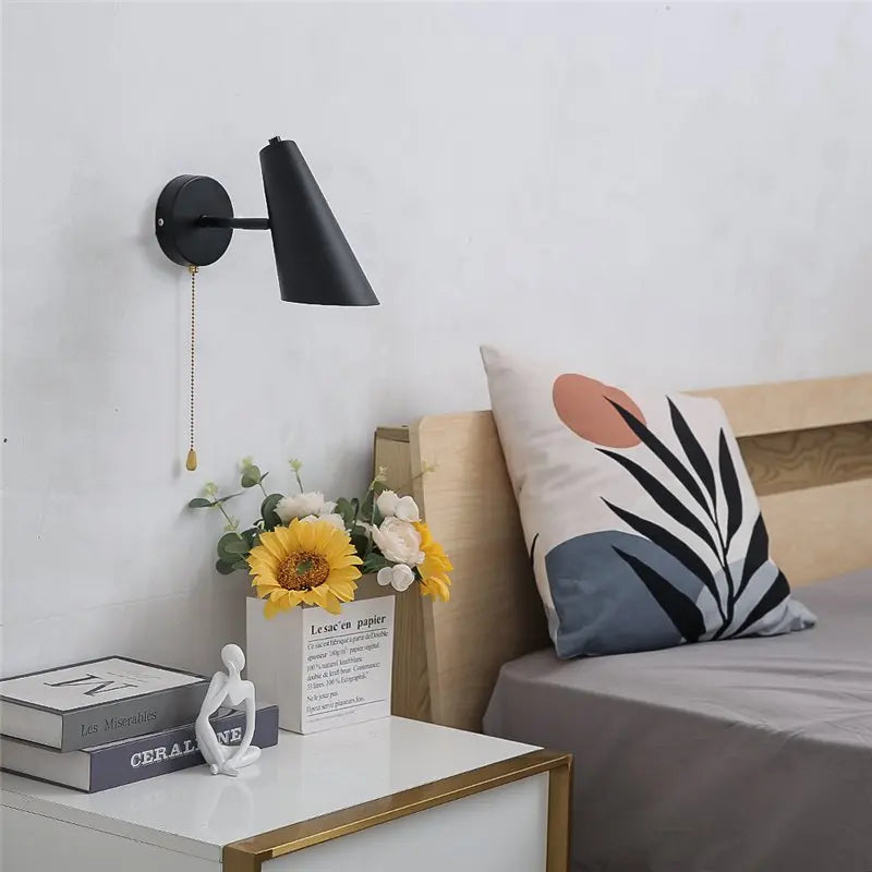 Nordic Swing Arm Wall Lamp – Adjustable Bedside Reading Light