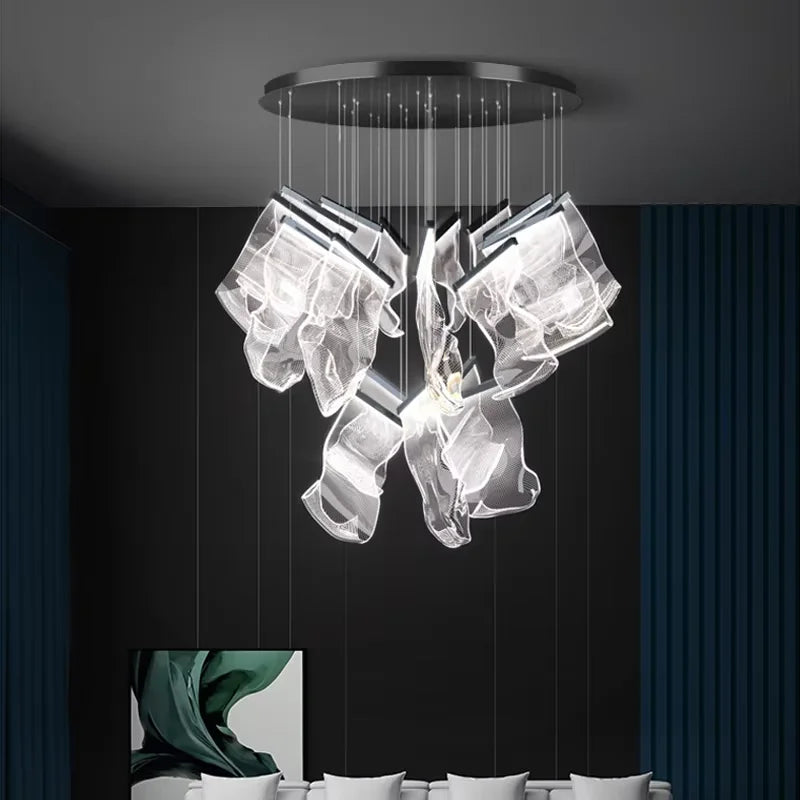 Art Design Streamers Luxury LED Chandelier – 6 to 25 Heads | Villa & Staircase