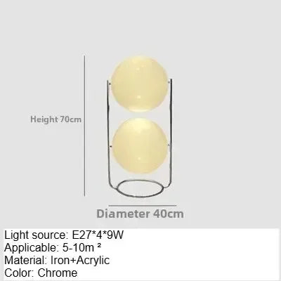 Nordic Acrylic Ball Floor Lamp — Electroplated Chrome LED Standing Light