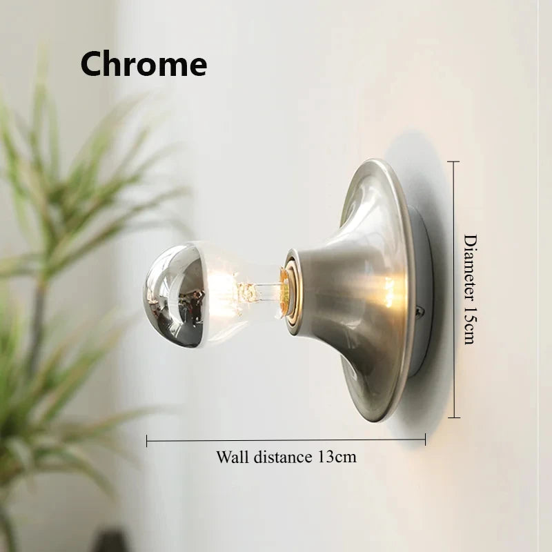 Nordic Retro Wall Lamp – 15cm Iron, 6 Colours | Bedroom & Hallway