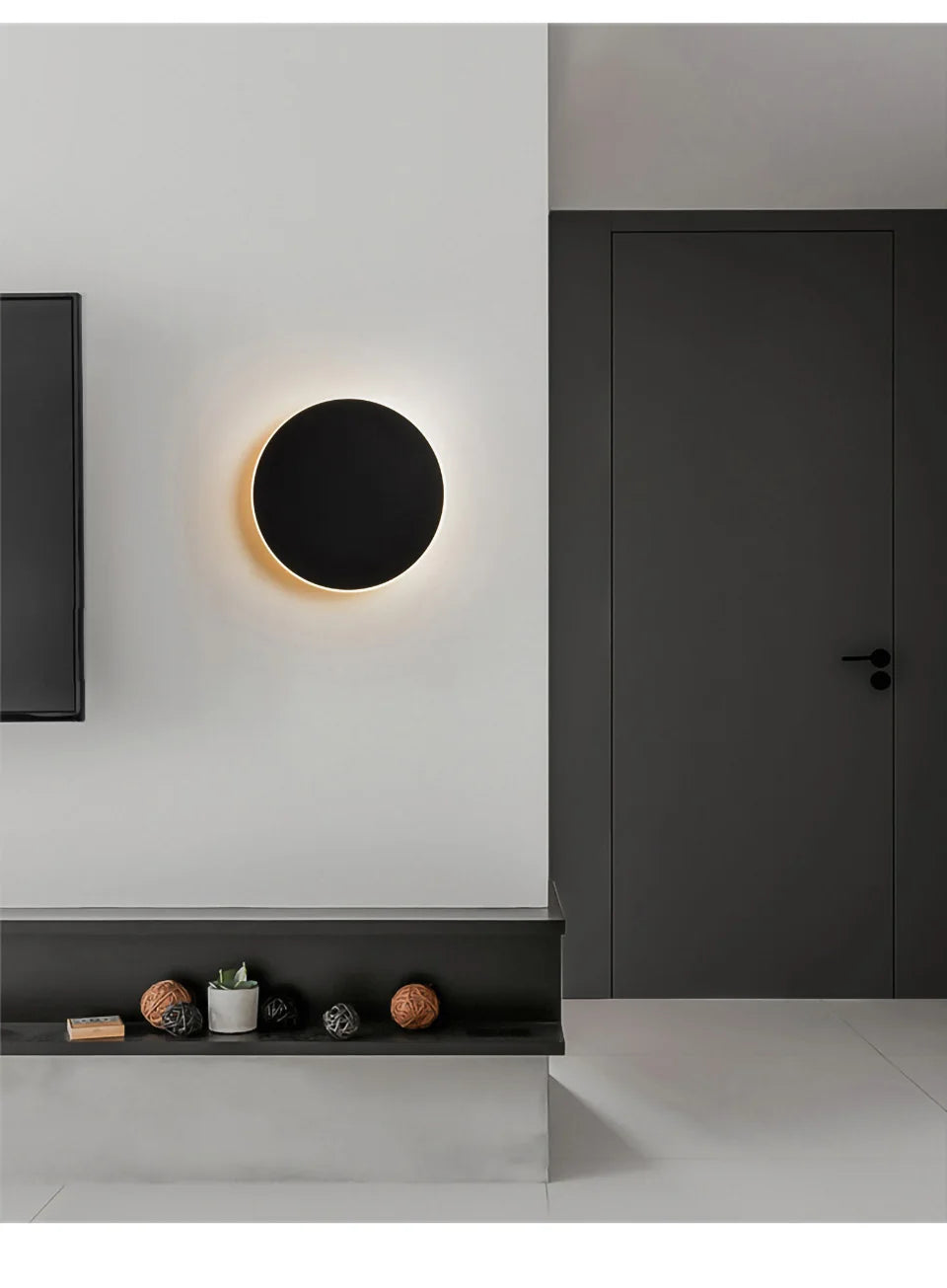 Nordijska okrugla LED zidna svjetiljka — Eclipse dizajn | AlohaHome