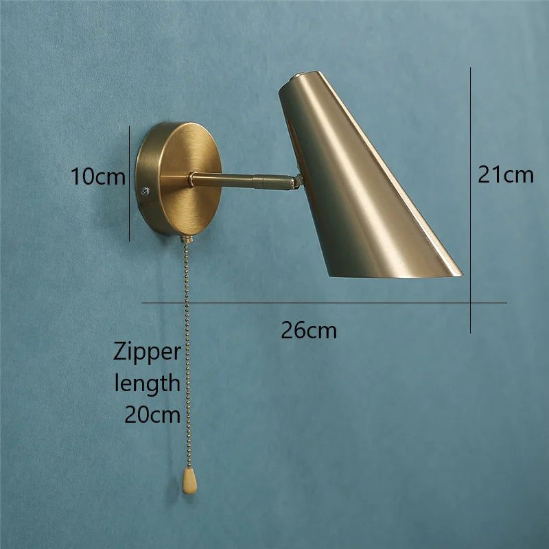 Nordic Swing Arm Wall Lamp – Adjustable Bedside Reading Light