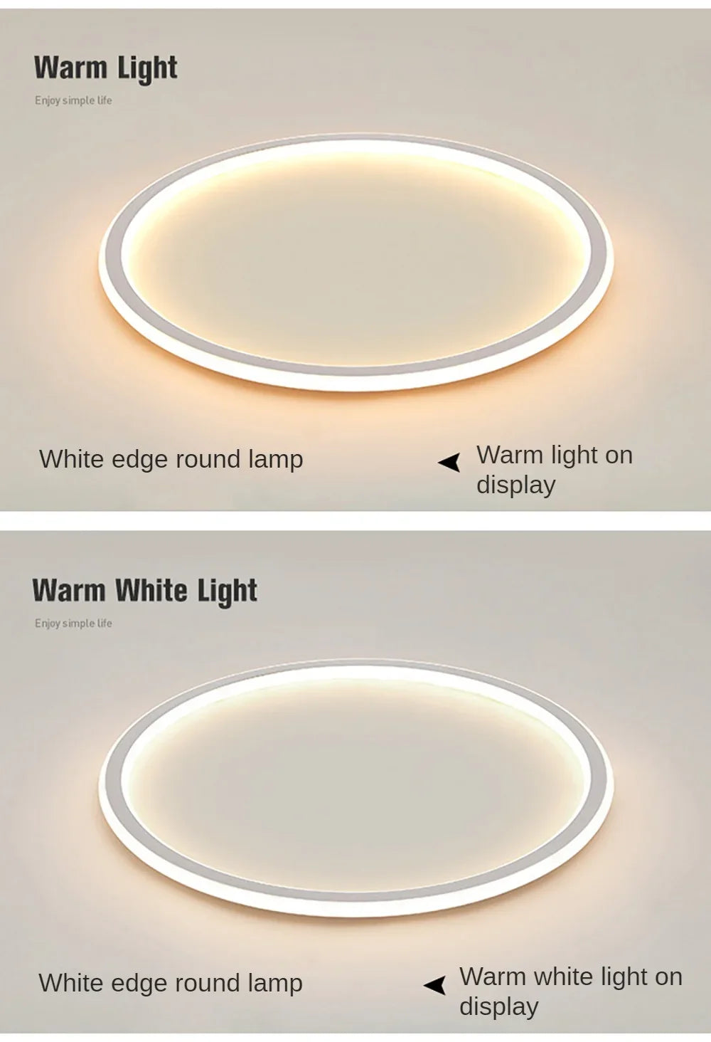 Nordic Minimalist LED Ceiling Light – Round, 20/30 cm, 3 Colors