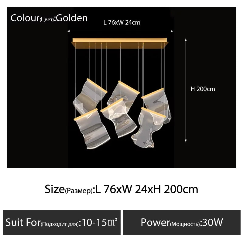Art Design Streamers Luxury LED Chandelier – 6 to 25 Heads | Villa & Staircase