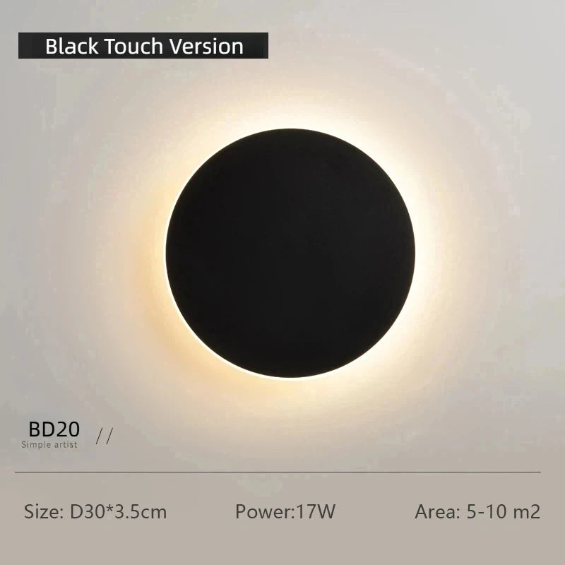 Nordijska okrugla LED zidna svjetiljka — Eclipse dizajn | AlohaHome