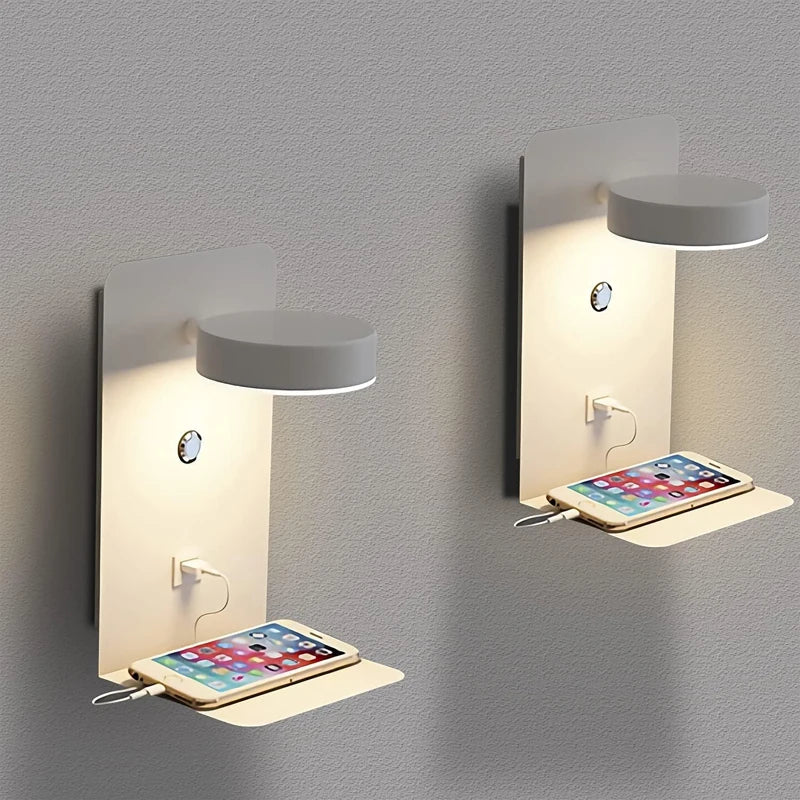 Modern LED Wall Lamp with Switch – Adjustable, 3 Color Modes