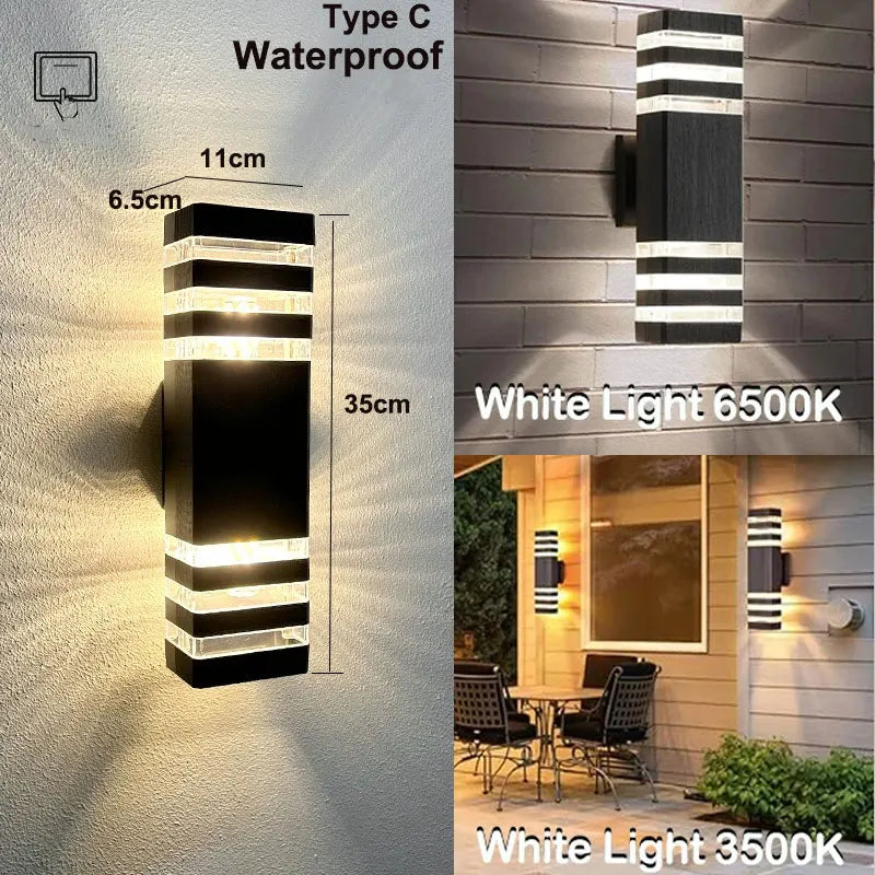 Wasserdichte LED-Wandleuchte – Austauschbare E27-Glühbirne