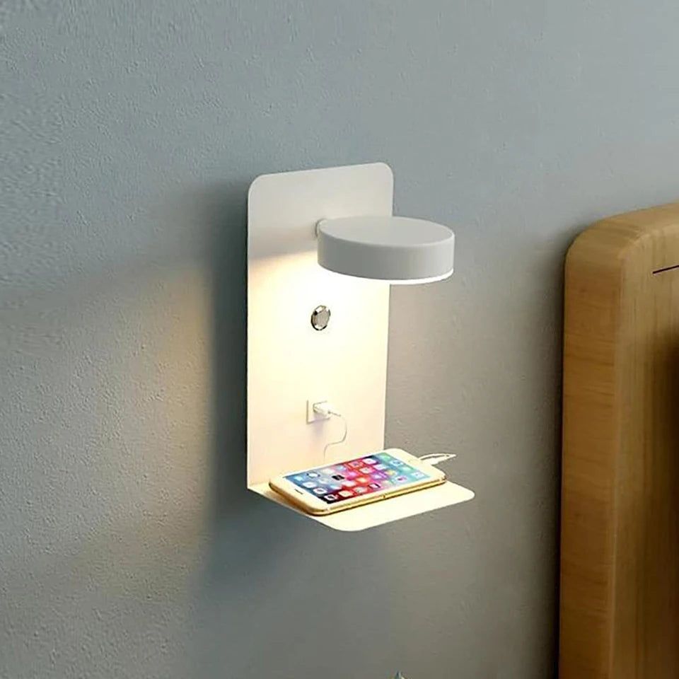 Modern LED Wall Lamp with Switch – Adjustable, 3 Color Modes