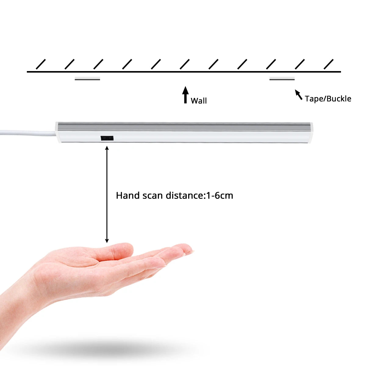 Kitchen Under Cabinet LED Lighting Kit – Linkable Bar Lights with Hand Sweep Sensor