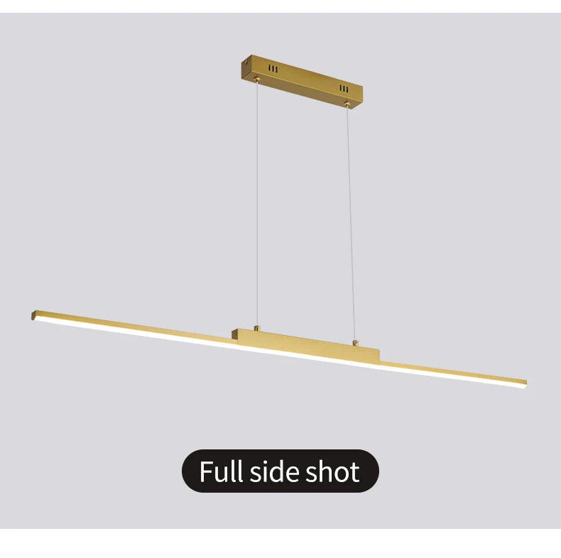 Modern Minimalist LED Pendant Light – Gold Linear Chandelier