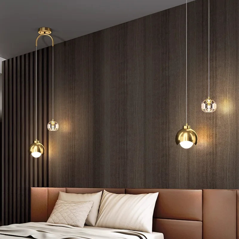 Nordic LED Crystal Ball Pendant Light – Modern Hanging Lamp