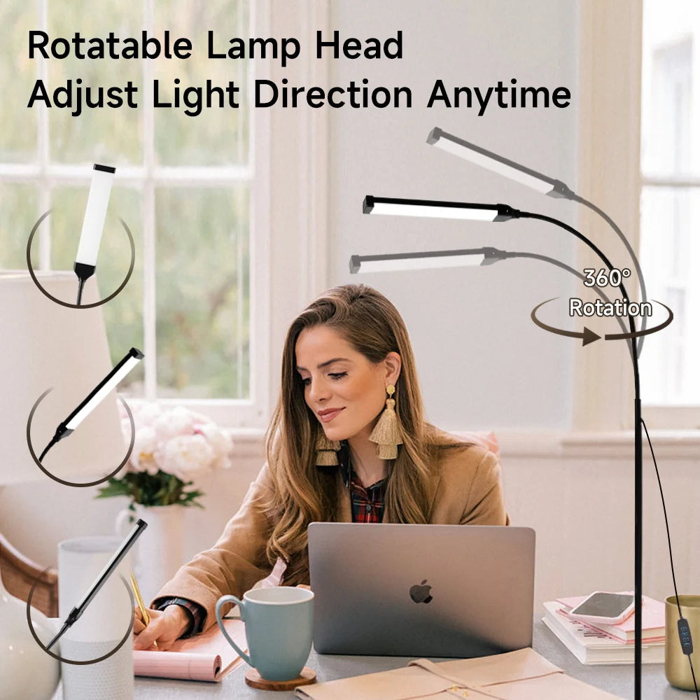 USB-LED-Stehlampe — Dimmbare Schwanenhals- & RGB-Ambiente-Stehleuchte