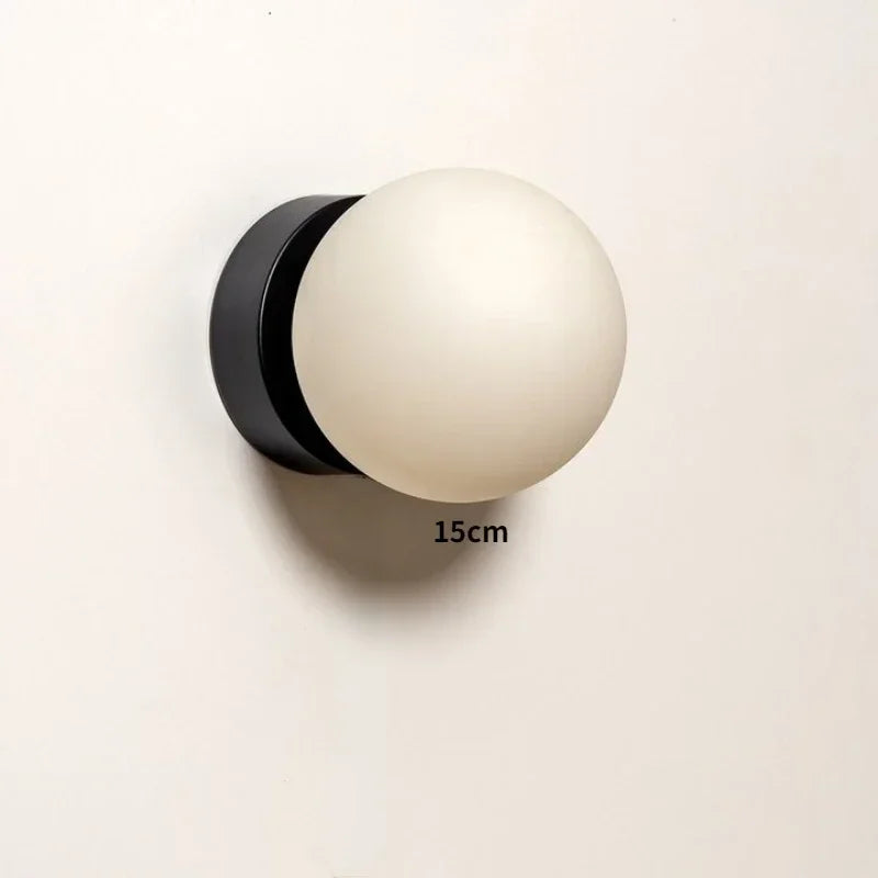 Nordic Frosted Glass Wall Lamp – G9 LED, Round Japanese Style