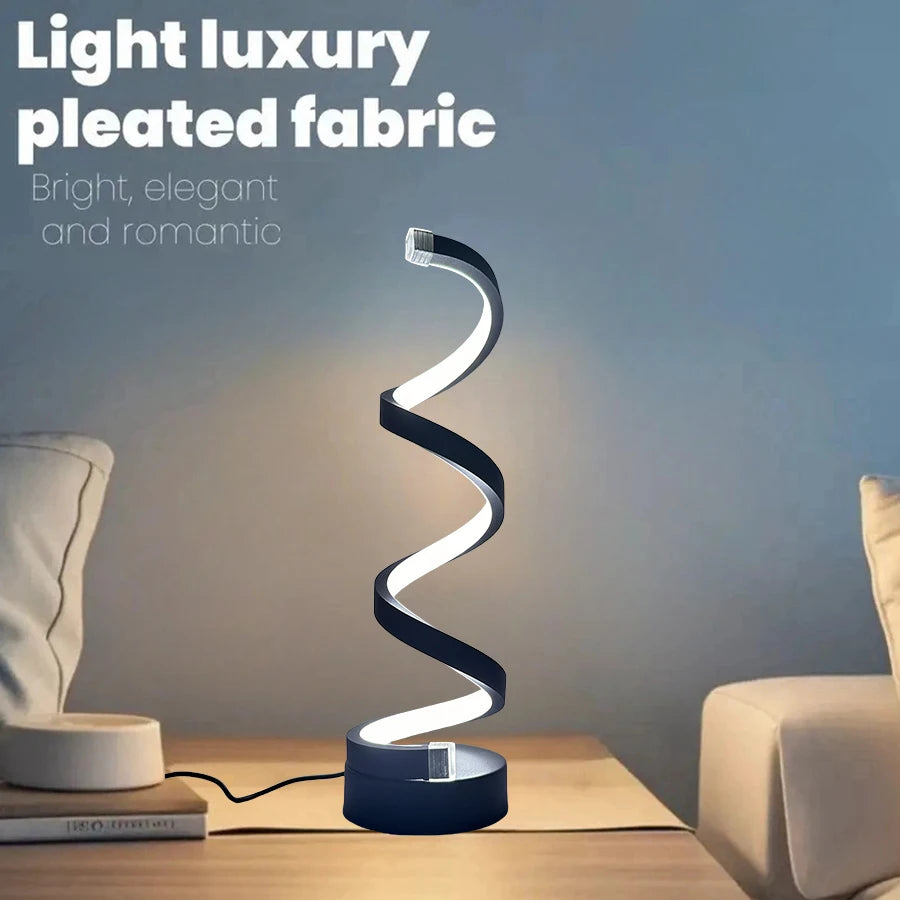 Prigušiva spiralna stolna lampa na dodir – USB noćna svjetiljka | AlohaHome