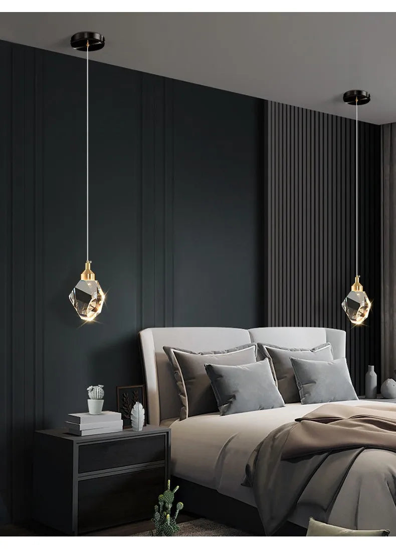 Modern LED Crystal Chandelier – 1, 2, 3 or 5 Heads | Pendant Light