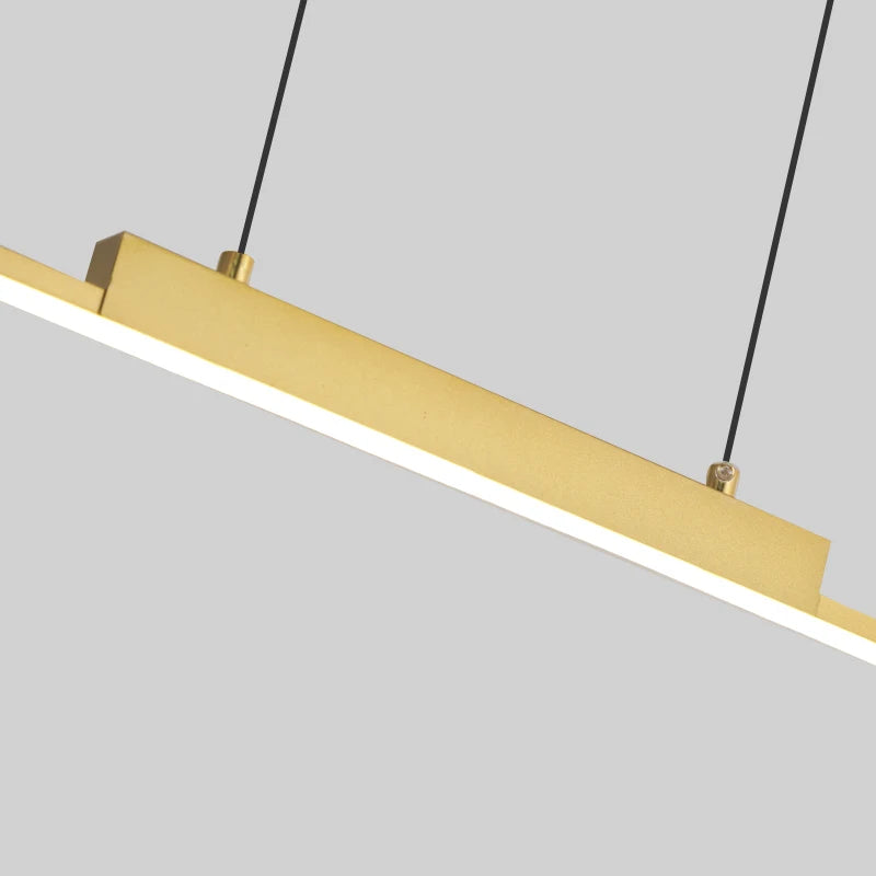 Modern Minimalist LED Pendant Light – Gold Linear Chandelier