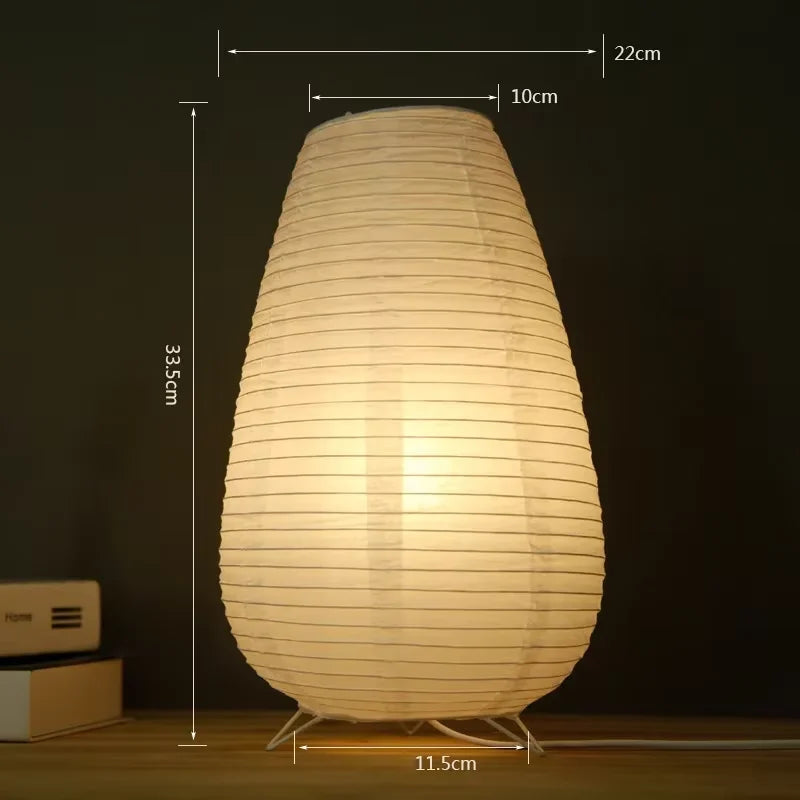 Wabi Sabi Reispapier Tischlampe – Nordische Nachttischlampe | AlohaHome