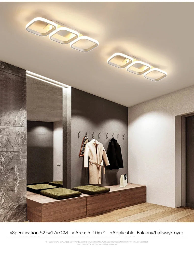 Nordic LED Ceiling Lamp – Square & Round, 20W/30W, 3-Colour Light