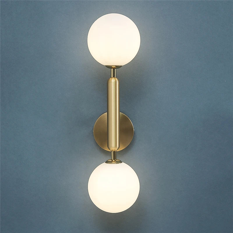 Moderne Glaskugel-Wandleuchte – Doppelte LED-Wandleuchte