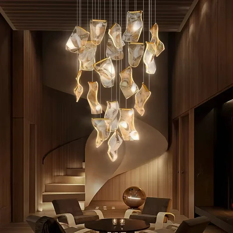 Art Design Streamers Luxury LED Chandelier – 6 to 25 Heads | Villa & Staircase