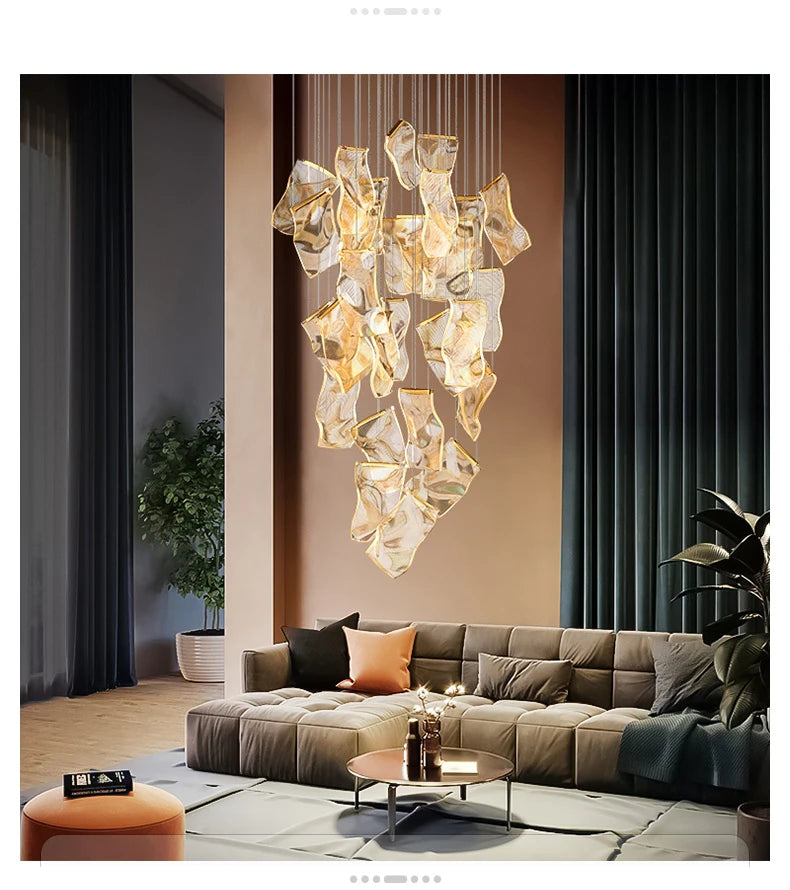 Art Design Streamers Luxury LED Chandelier – 6 to 25 Heads | Villa & Staircase