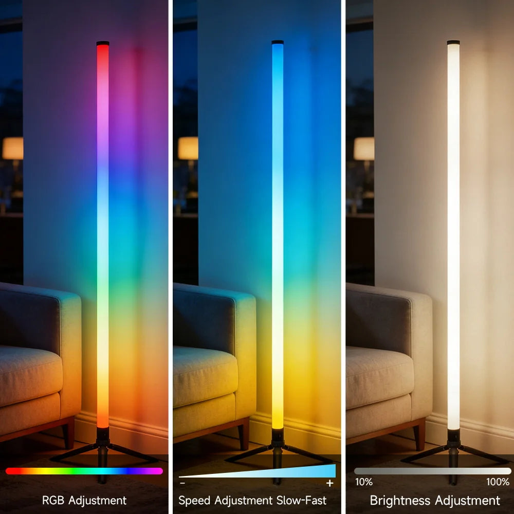 USB-LED-Stehlampe — Dimmbare Schwanenhals- & RGB-Ambiente-Stehleuchte